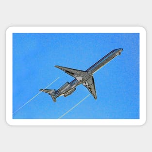 727 and contrails Sticker